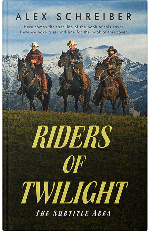 Front view of Premade Western Book Cover - Thistle Green