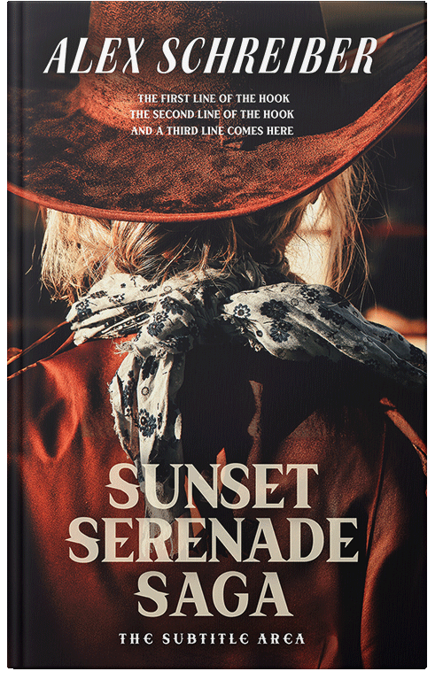 Front view of Premade Western Book Cover - My Pink