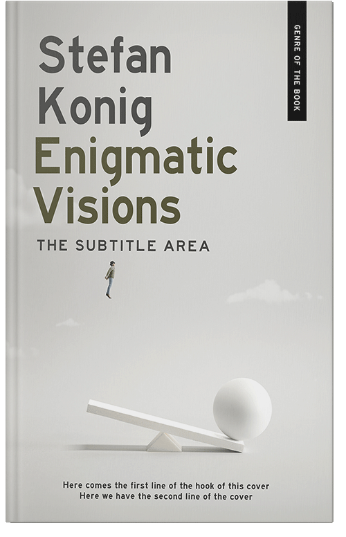 Front view of Premade Abstract Book Cover - Quill Gray