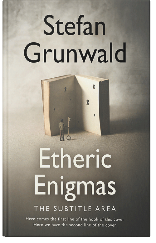 Front view of Premade Surreal Book Cover - Granite Green