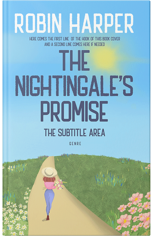 Front view of Premade Literary Fiction Book Cover - Cornflower