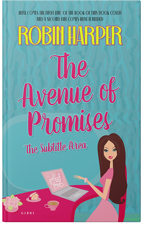 Front view of Premade Business Book Cover - Fountain Blue