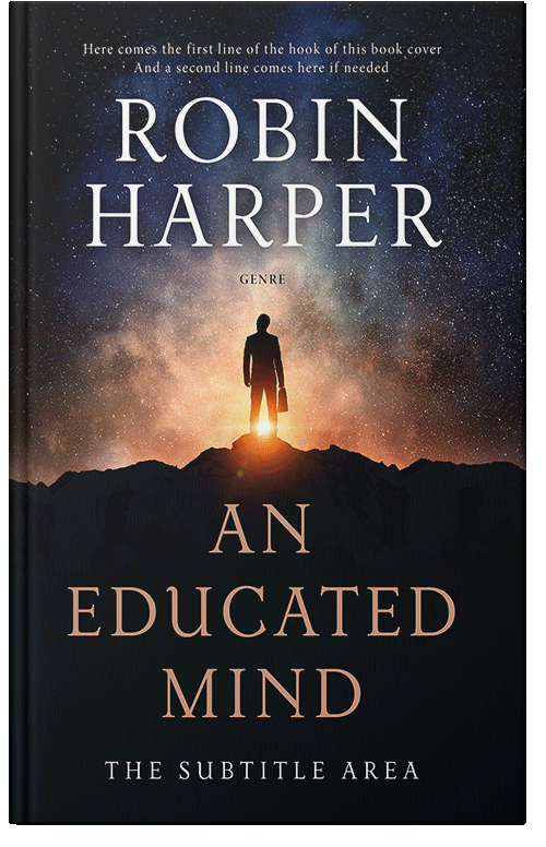 Front view of Premade Action & Adventure Book Cover - Tan