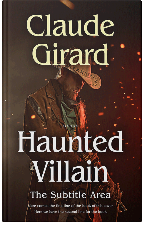 Front view of Premade Western Book Cover - Graphite