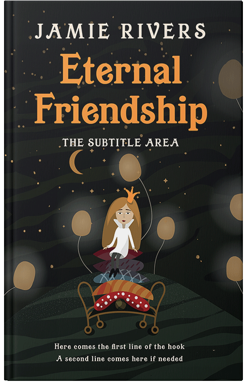 Front view of Premade Fantasy Book Cover - Black