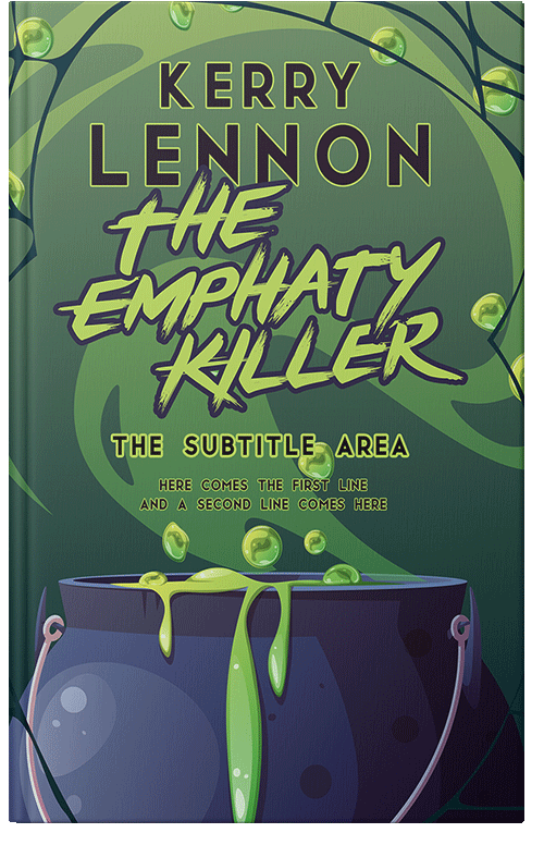 Front view of Premade Horror Book Cover - Mineral Green