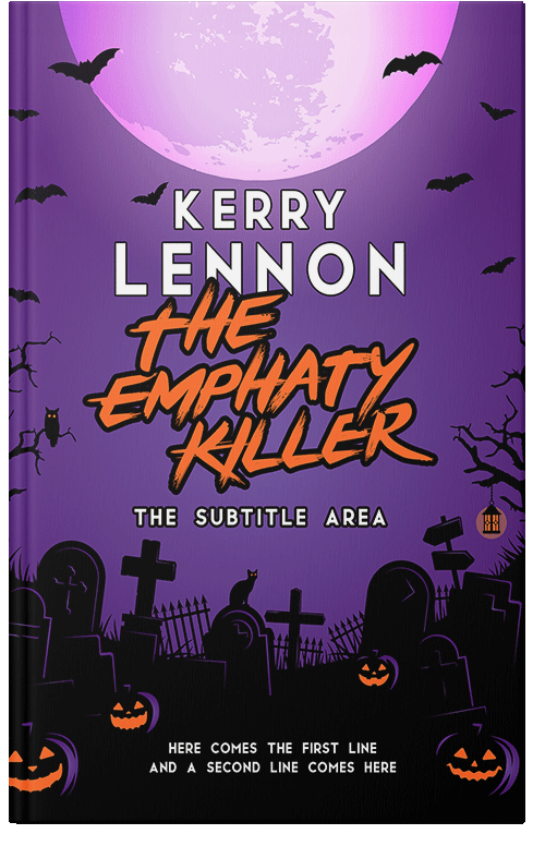 Front view of Premade Horror Book Cover - Royal Purple