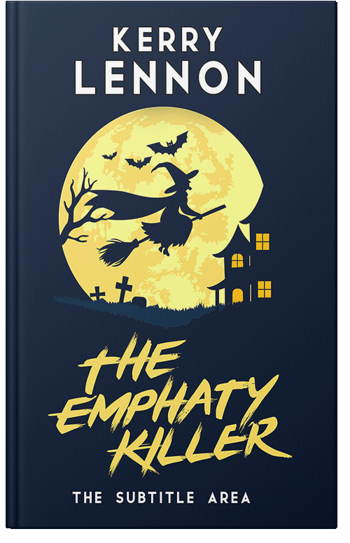 Front view of Premade Horror Book Cover - Marigold Yellow