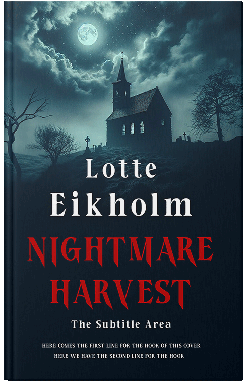 Front view of Premade Horror Book Cover - Black Pearl