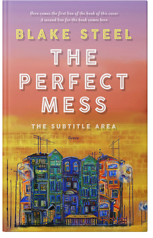 Front view of Premade Abstract Book Cover - Antique Brass