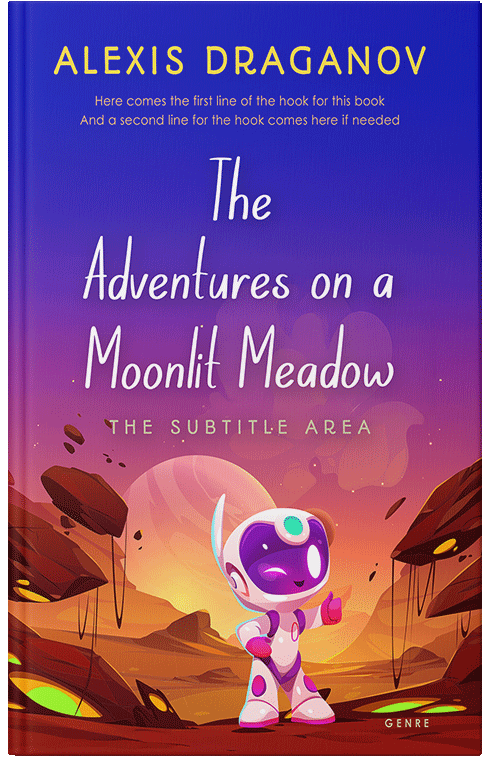 Front view of Premade Science Fiction Book Cover - Vivid Violet