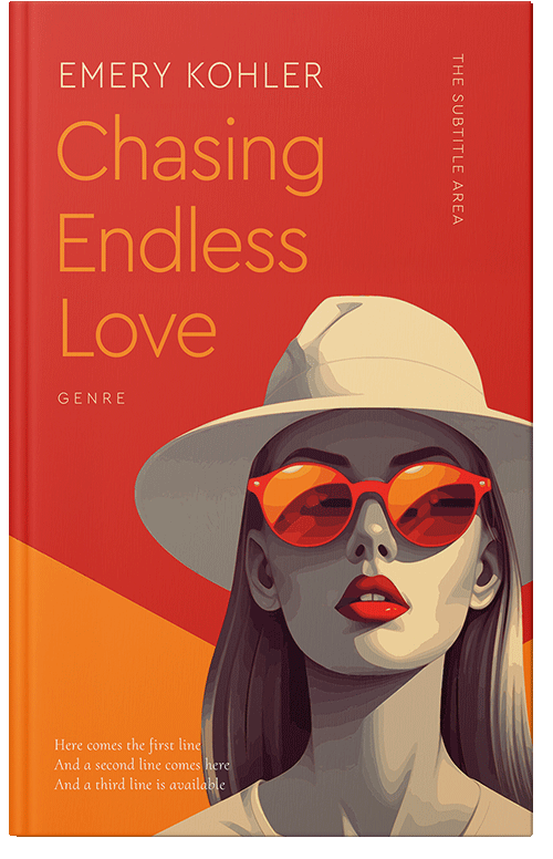 Front view of Premade Abstract Book Cover - Cinnabar