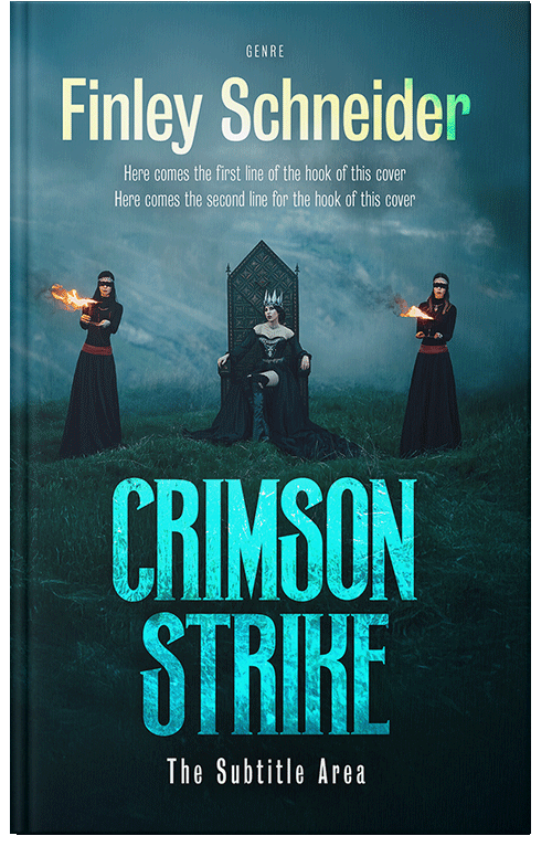 Front view of Premade Fantasy Book Cover - Bottle Green