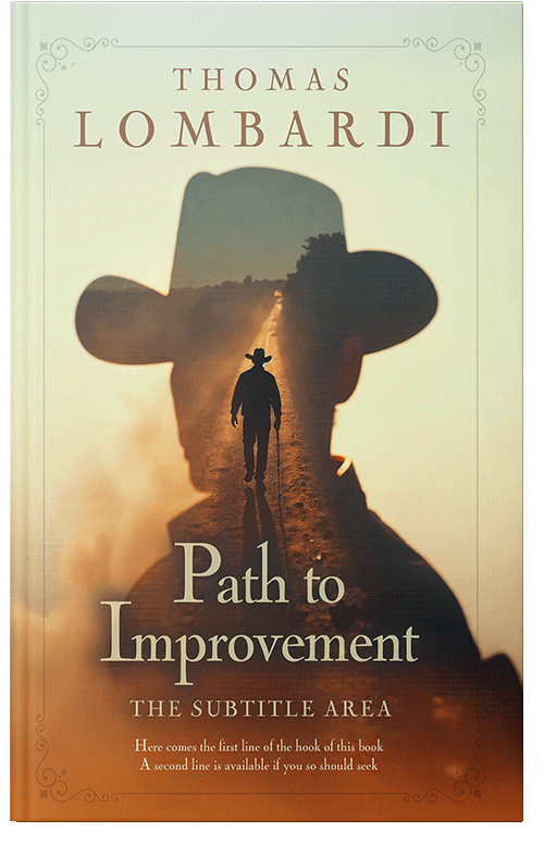 Front view of Premade Western Book Cover - English Walnut