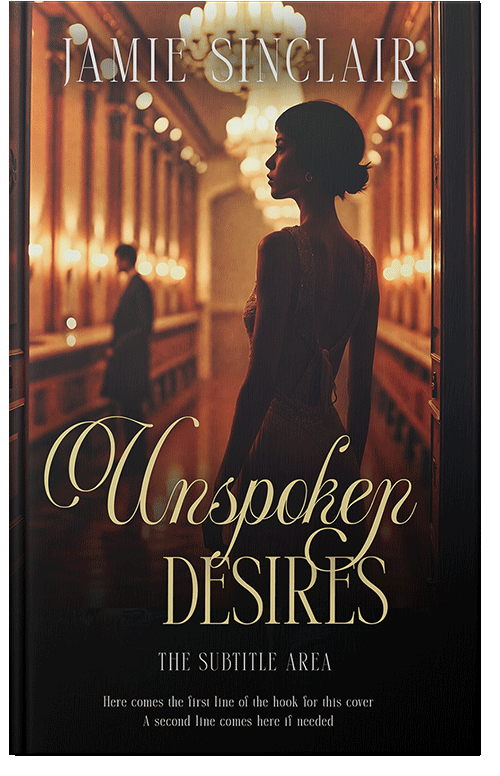 Front view of Premade Romance Book Cover - Antique Brass