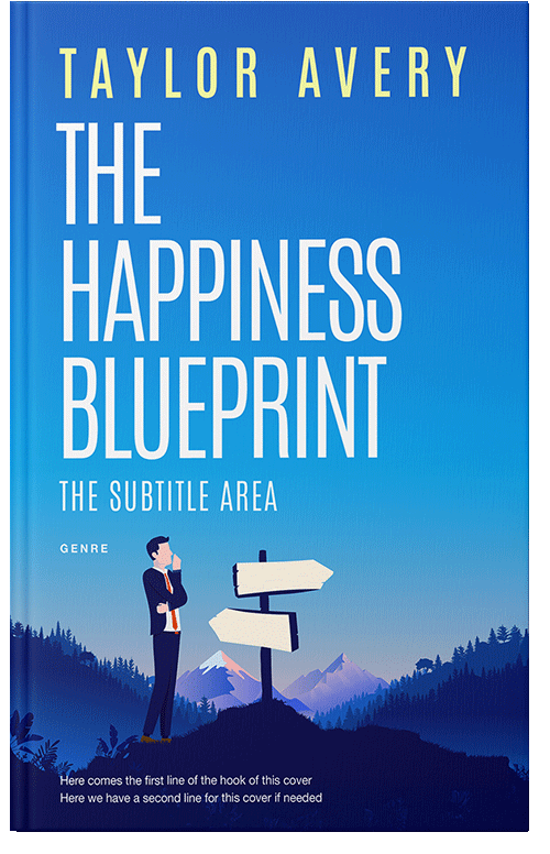 Front view of Premade Self-Improvement & Self-Help Book Cover - Curious Blue