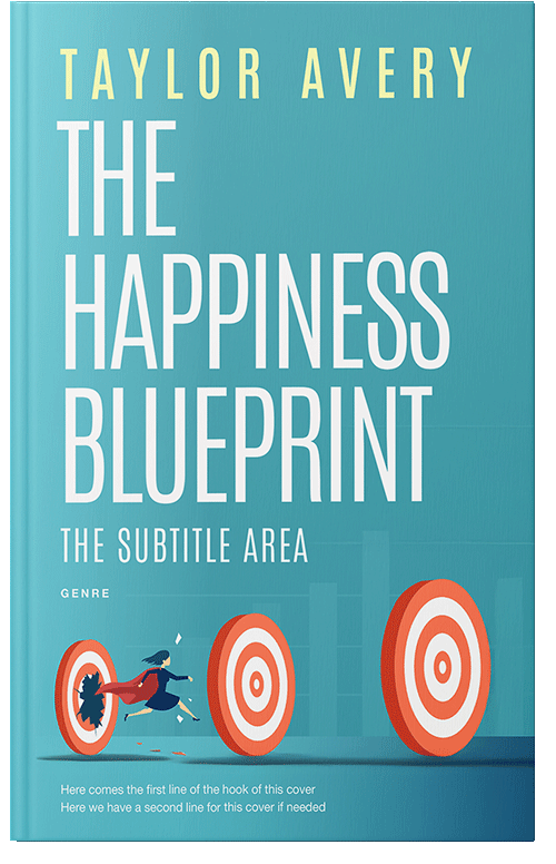 Front view of Premade Self-Improvement & Self-Help Book Cover - Fountain Blue