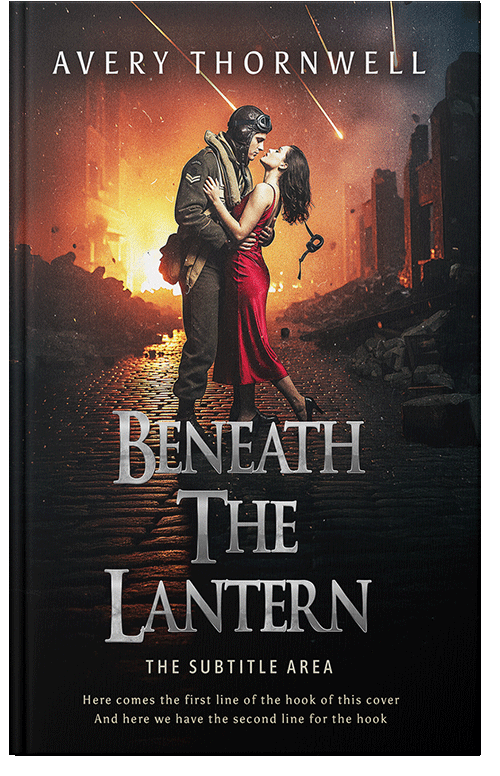 Front view of Premade Romance Book Cover - Antique Brass