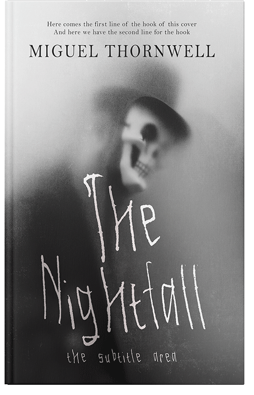 Front view of Premade Horror Book Cover - Silver