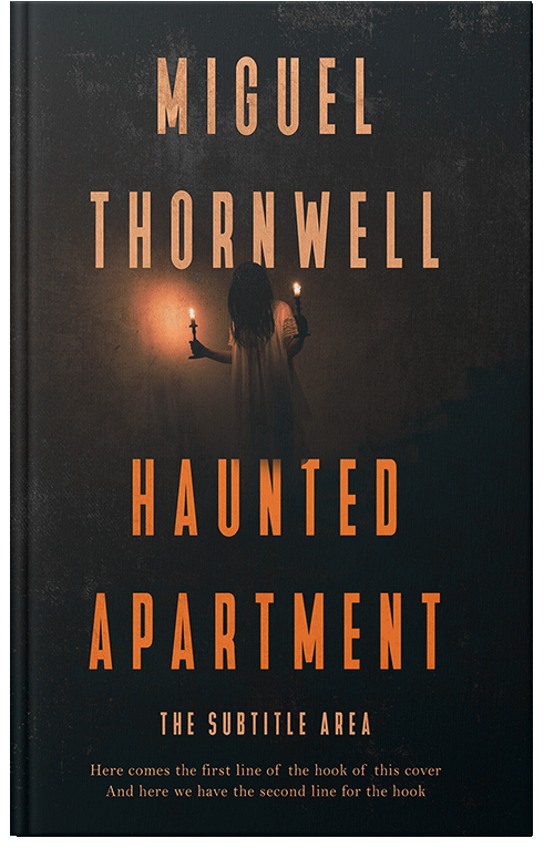 Front view of Premade Horror Book Cover - Red Damask