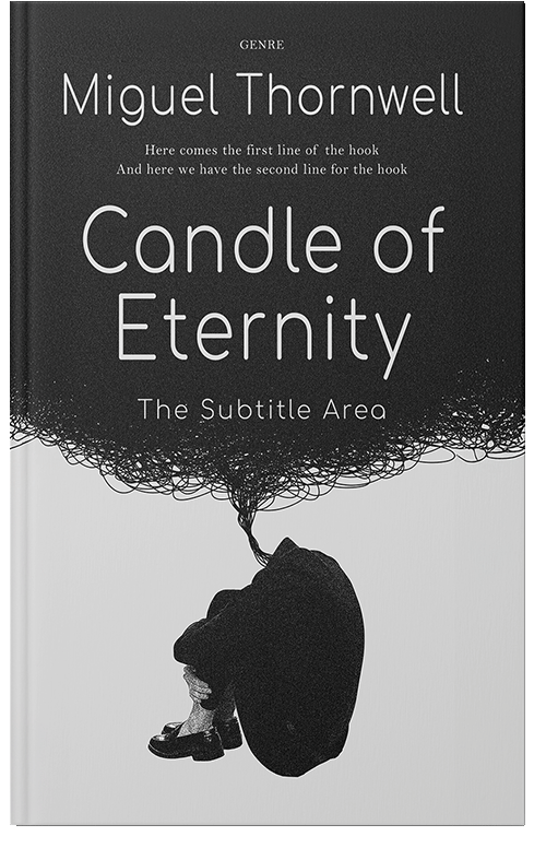 Front view of Premade Abstract Book Cover - Cod Gray