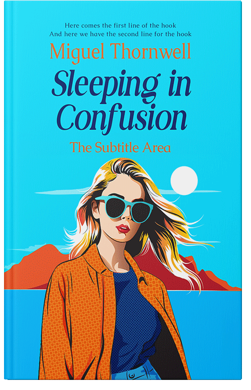 Front view of Premade Chick Lit Book Cover - Bright Turquoise #17665 | BookCoverZone