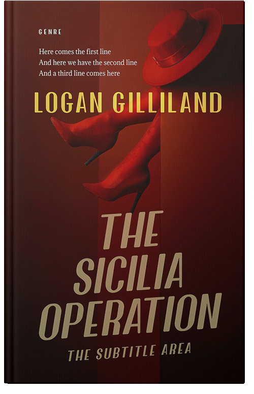 Front view of Premade Mystery & Thriller & Suspense Book Cover - Burnt Maroon