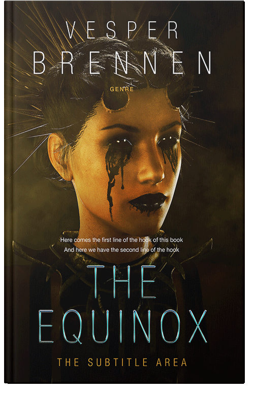 Front view of Premade Horror Book Cover - Graphite