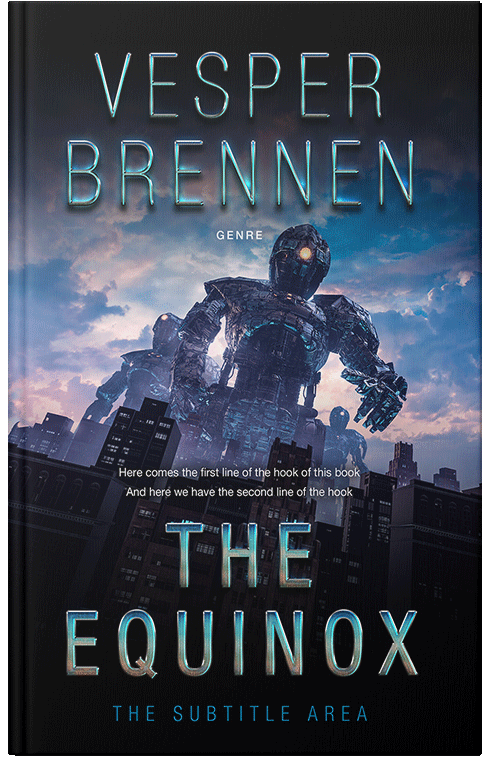 Front view of Premade Science Fiction Book Cover - Gray Suit