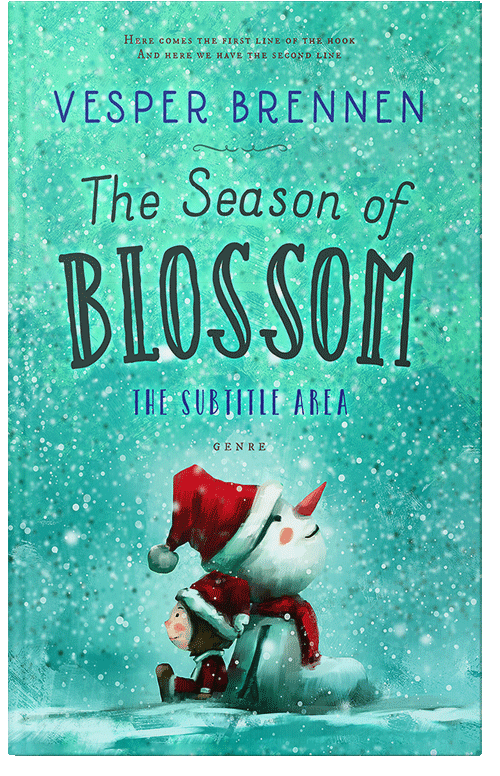 Front view of Premade Chick Lit Book Cover - Turquoise