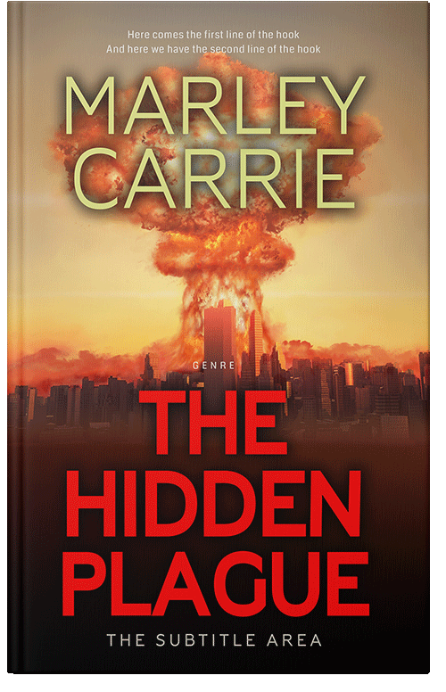 Front view of Premade Apocalyptica Book Cover - Medium Carmine