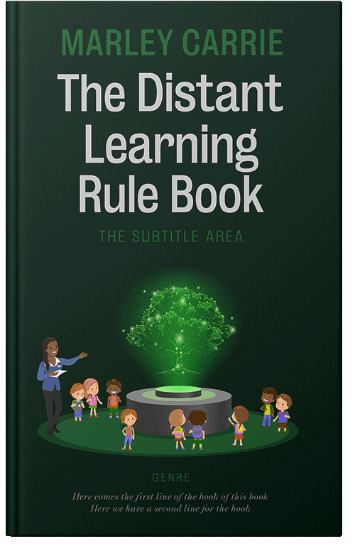 Front view of Premade Education Book Cover - Palm Green