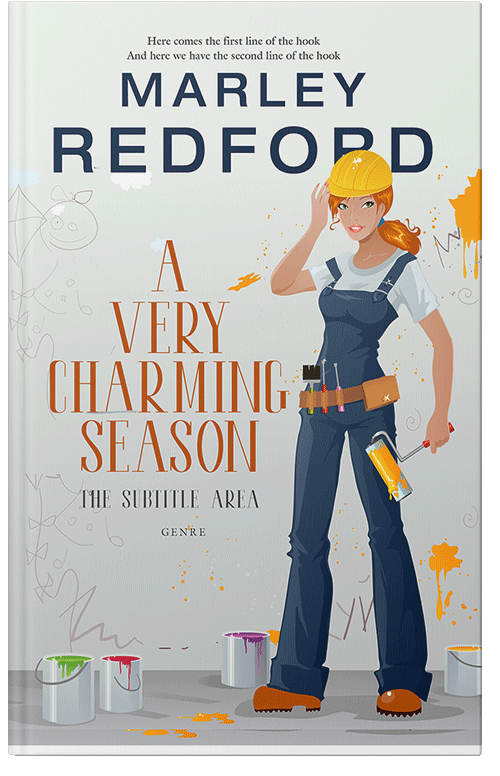 Front view of Premade Chick Lit Book Cover - Quill Gray