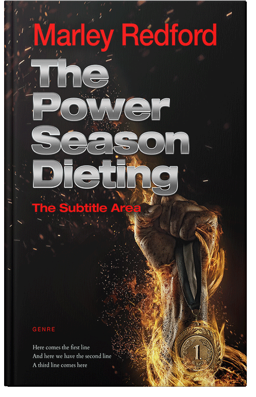 Front view of Premade Health & Dieting & Fitness Book Cover - Antique Brass