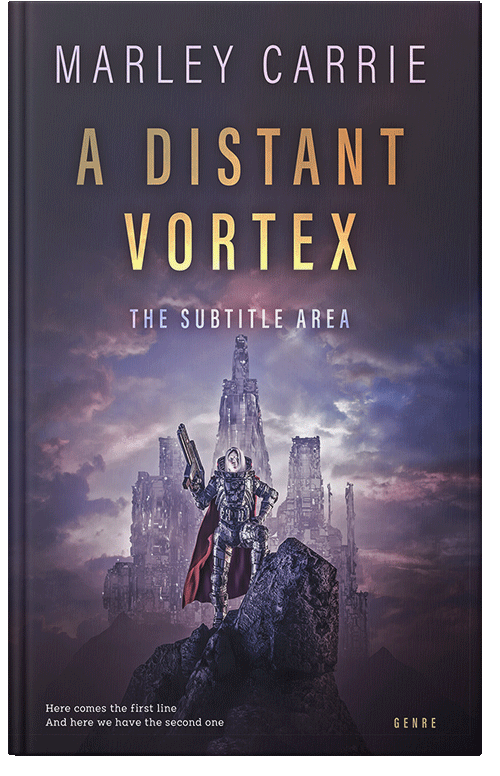 Front view of Premade Science Fiction Book Cover - Blackcurrant