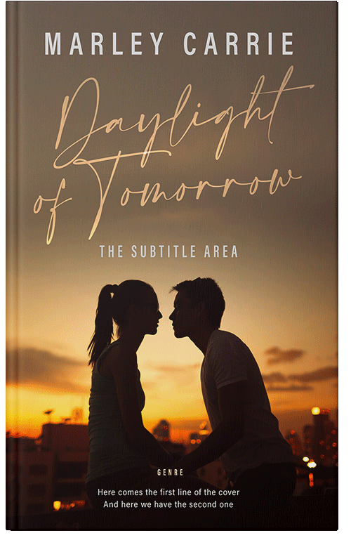 Front view of Premade Romance Book Cover - Yellow Metal