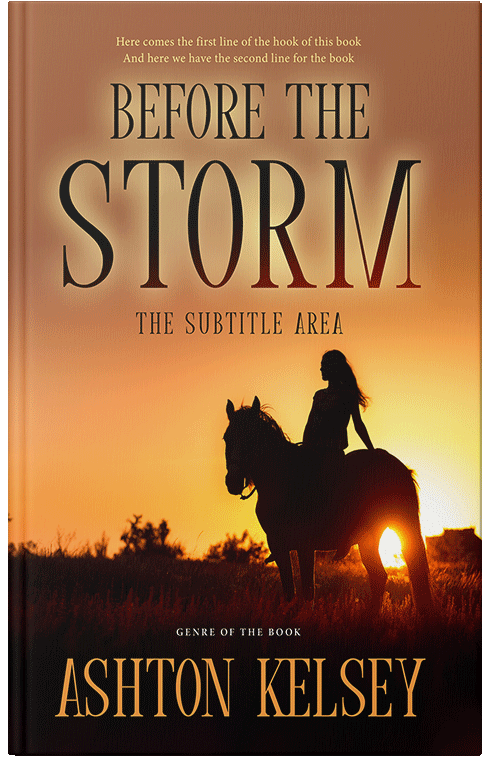 Front view of Premade Literary Fiction Book Cover - Raw Sienna