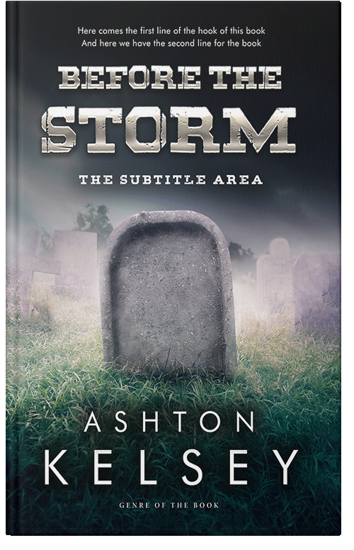 Front view of Premade Horror Book Cover - Silver Rust