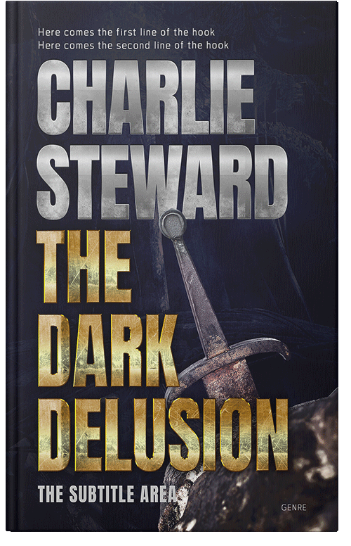 Front view of Premade Fantasy Book Cover - Steel Gray