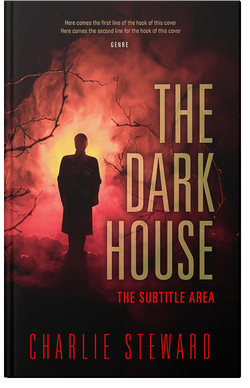 Front view of Premade Mystery & Thriller & Suspense Book Cover - Red Damask