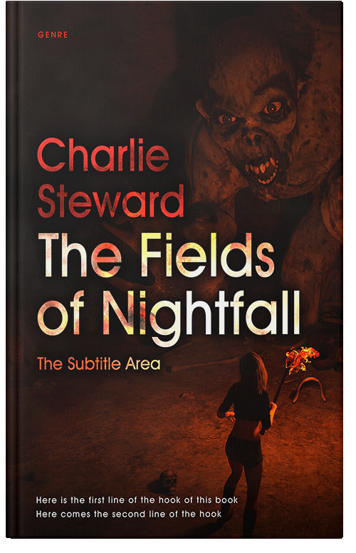 Front view of Premade Horror Book Cover - Graphite