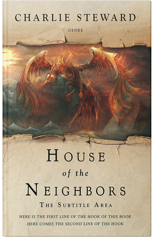 Front view of Premade Fantasy Book Cover - English Walnut