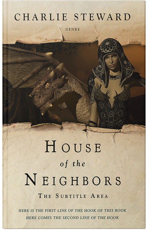 Front view of Premade Fantasy Book Cover - Grain Brown