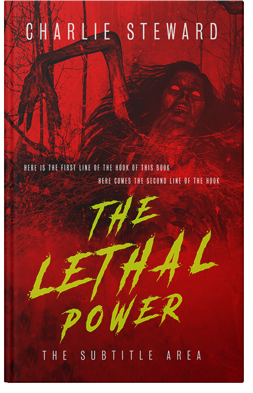 Front view of Premade Horror Book Cover - Dark Burgundy