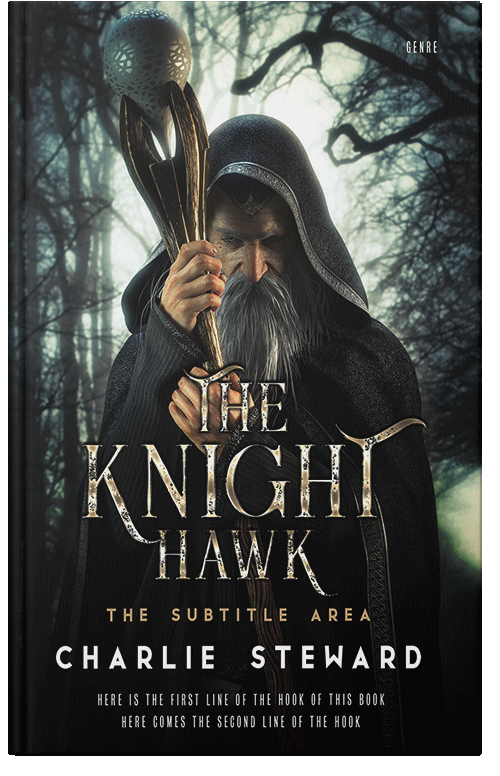 Front view of Premade Fantasy Book Cover - Foggy Gray