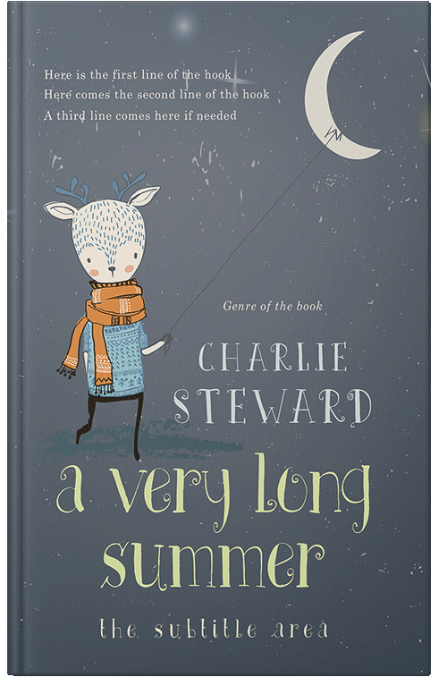 Front view of Premade Children's Book Cover - Shuttle Gray