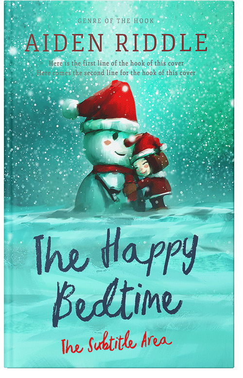 Front view of Premade Children's Book Cover - Aquamarine Blue