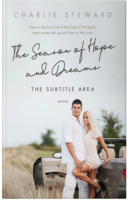 Front view of Premade Romance Book Cover - Quill Gray