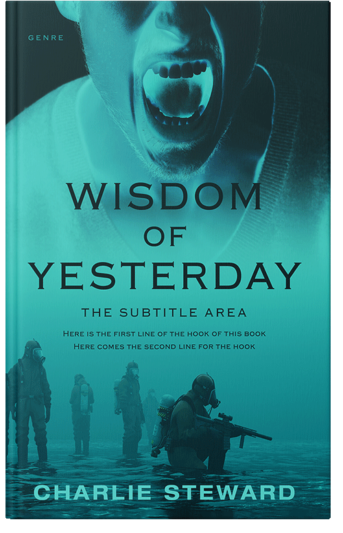 Front view of Premade Apocalyptica Book Cover - Eastern Blue