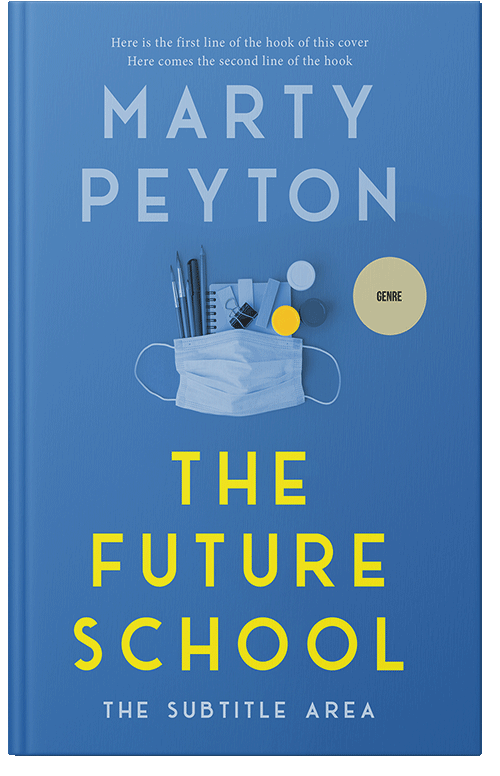 Front view of Premade Education Book Cover - Steel Blue